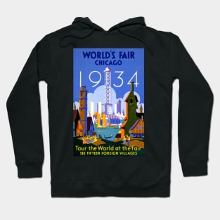 Vintage Travel Poster USA Chicago World's Fair 1934 Hoodie